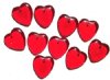 10 7x24mm Transparent Red Glass Heart Pendant Beads